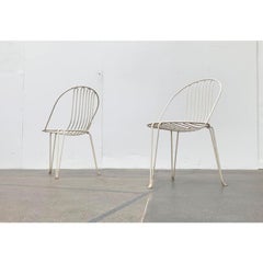 Ensemble de 2 chaises de jardin allemandes en métal du milieu du siècle dernier de Mauser Werke Waldeck