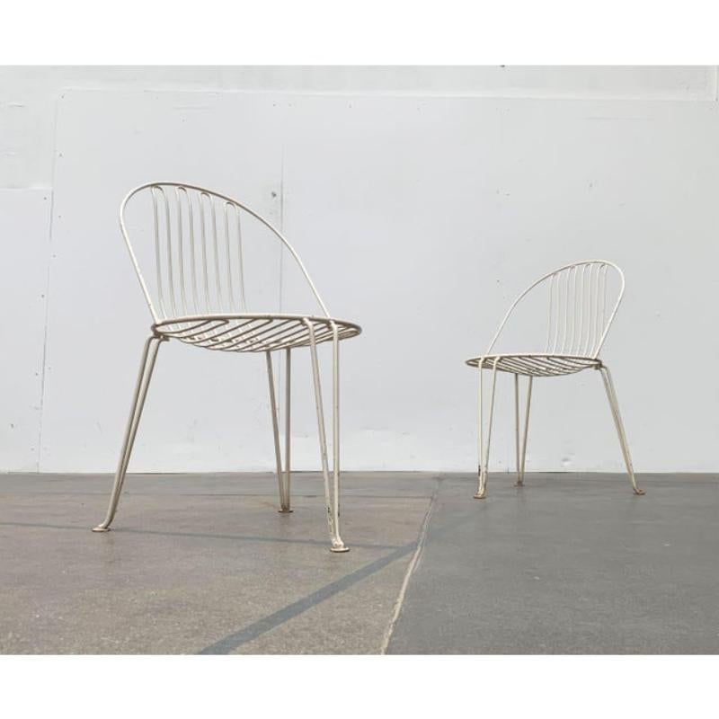 Metallo Set di 2 sedie da giardino tedesche di metà secolo in metallo di Mauser Werke Waldeck in vendita