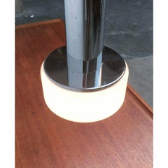 Set di 2 lampade a sospensione tedesche di metà secolo modello P105 in vetro e cromo, anni '60