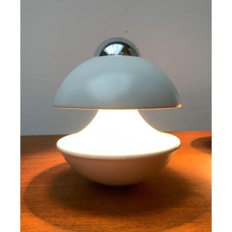 2er-Set Deutsche Space Age Pilz Tisch- oder Wandlampe, 1970er Jahre (Metall) im Angebot