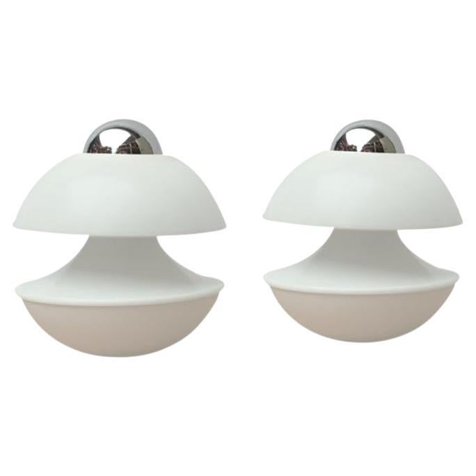 Set of 2 Mid-Century German Space Age Mushroom Table or Wall Lamp, 1970s