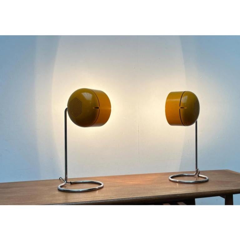Mid-Century Modern Ensemble de 2 lampes de table du milieu du siècle de l'Allemagne de l'A Space par Arnold Berg, 1970 en vente