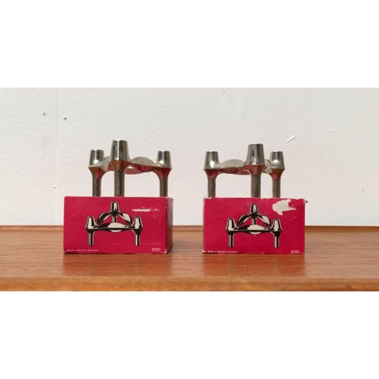 Juego de 2 candelabros apilables alemanes de mediados de siglo de BMF, años 60 en venta 4