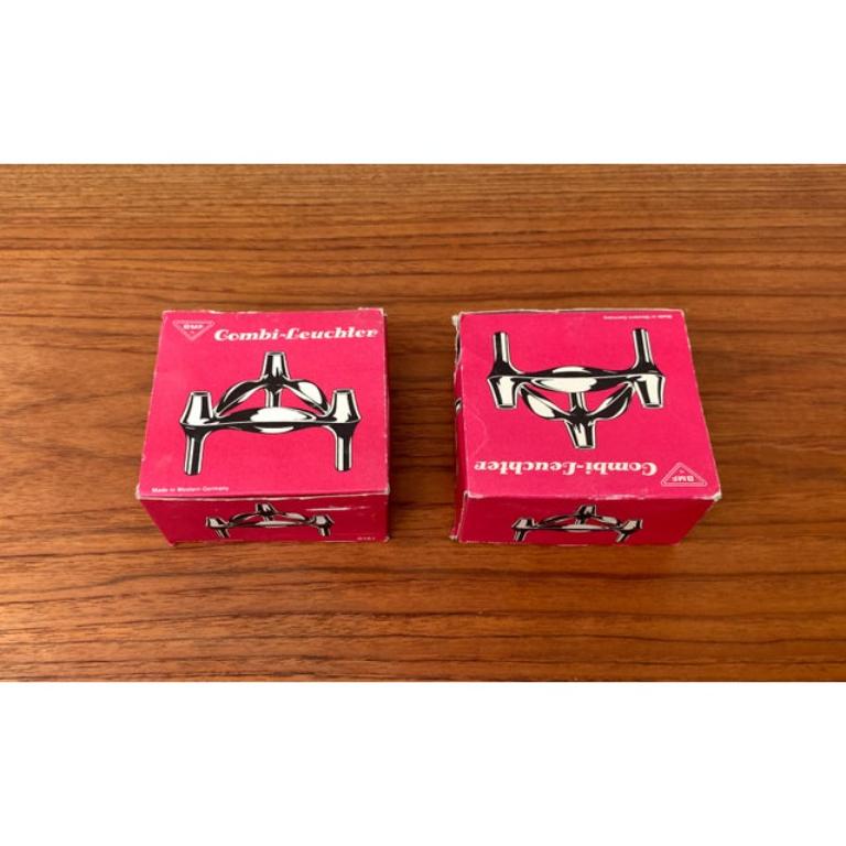 Juego de 2 candelabros apilables alemanes de mediados de siglo de BMF, años 60 en Excelente estado para la venta en Hamburg, DE