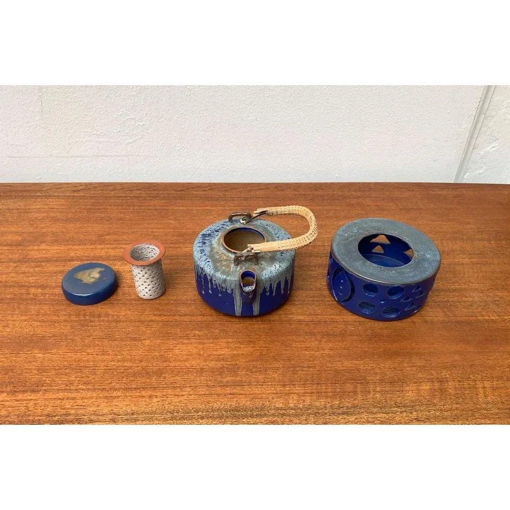 Set of 2 Mid-Century German Studio Pottery Teapot with Tea Warmer, 1960s (Moderne der Mitte des Jahrhunderts) im Angebot
