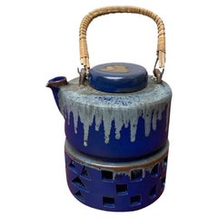 Set of 2 Mid-Century German Studio Pottery Teapot with Tea Warmer, 1960s