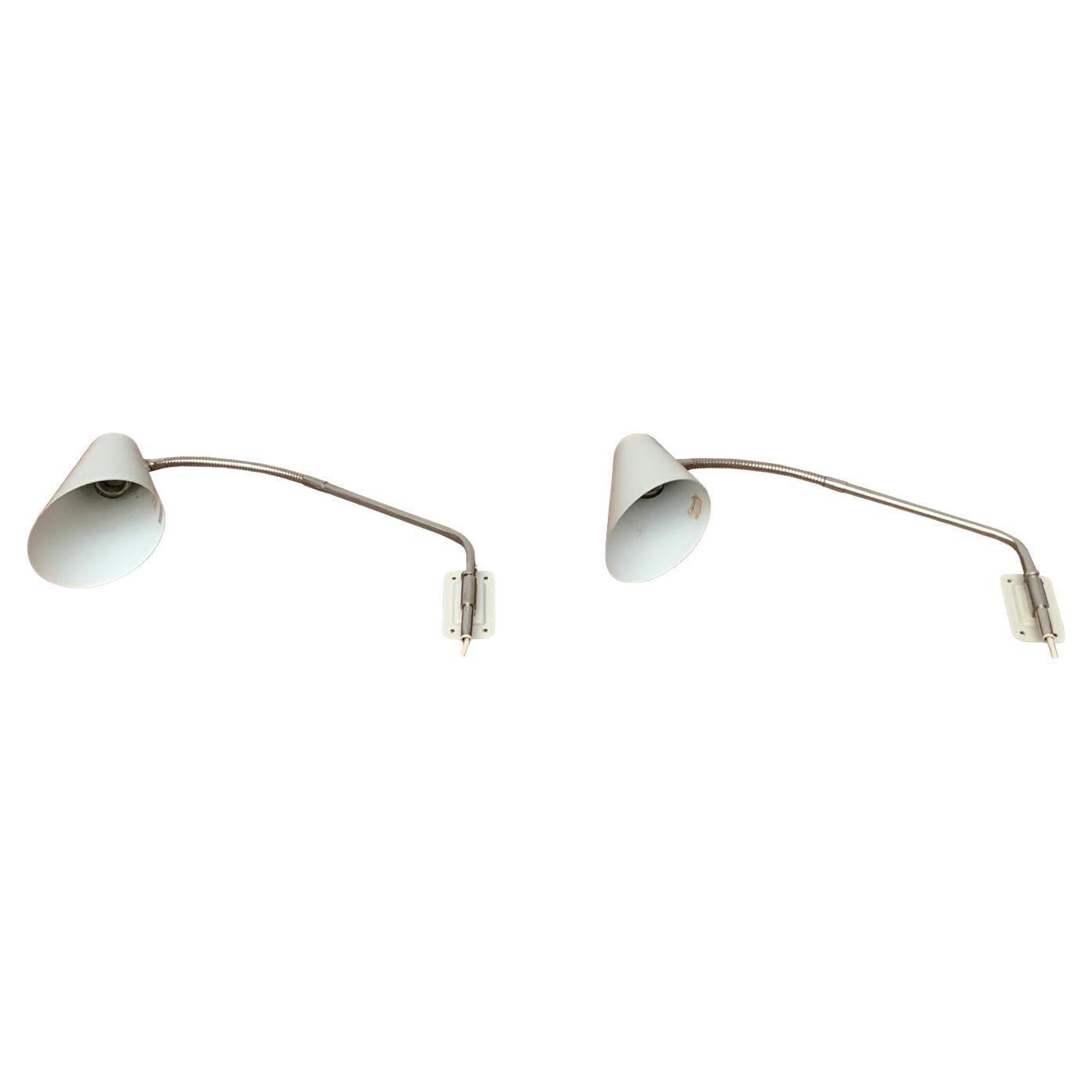 Set di 2 lampade da parete tedesche di metà secolo di Kaiser Leuchten