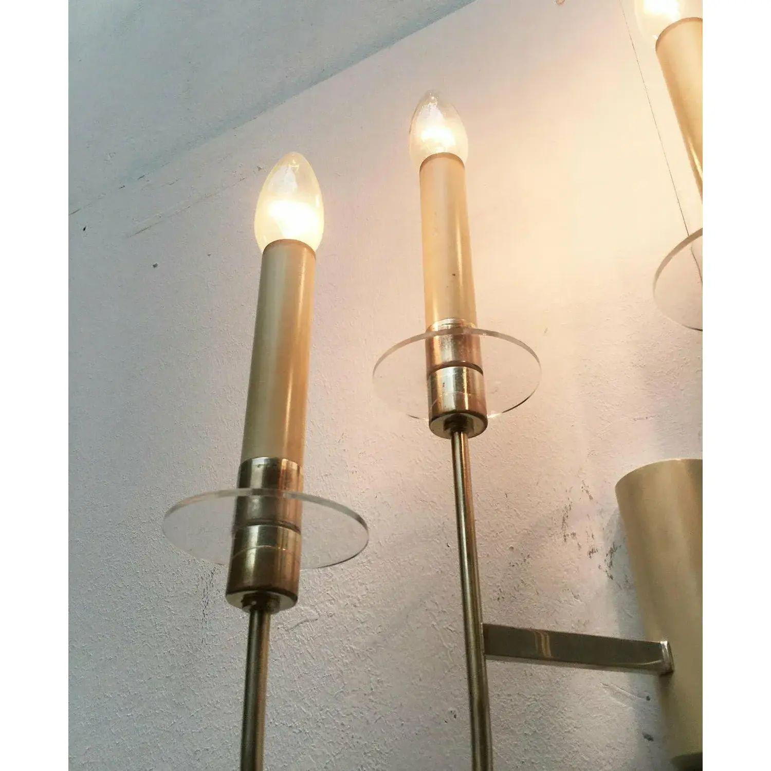 XX secolo Set di 2 lampade a lampadario da parete tedesche di metà secolo Hollywood Regency, anni '60 in vendita