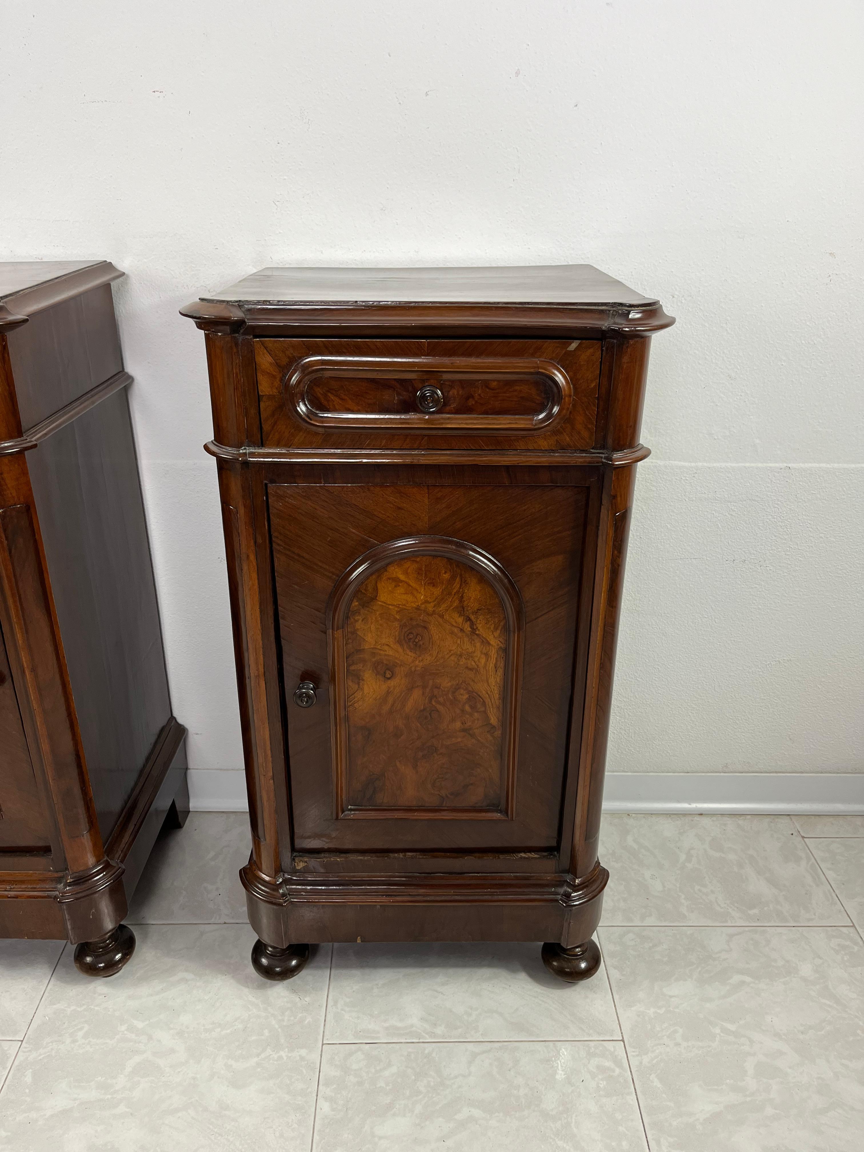 Mid-20th Century Set Of 2 Mid-Century Italian Bedside Tables, 1930s For Sale