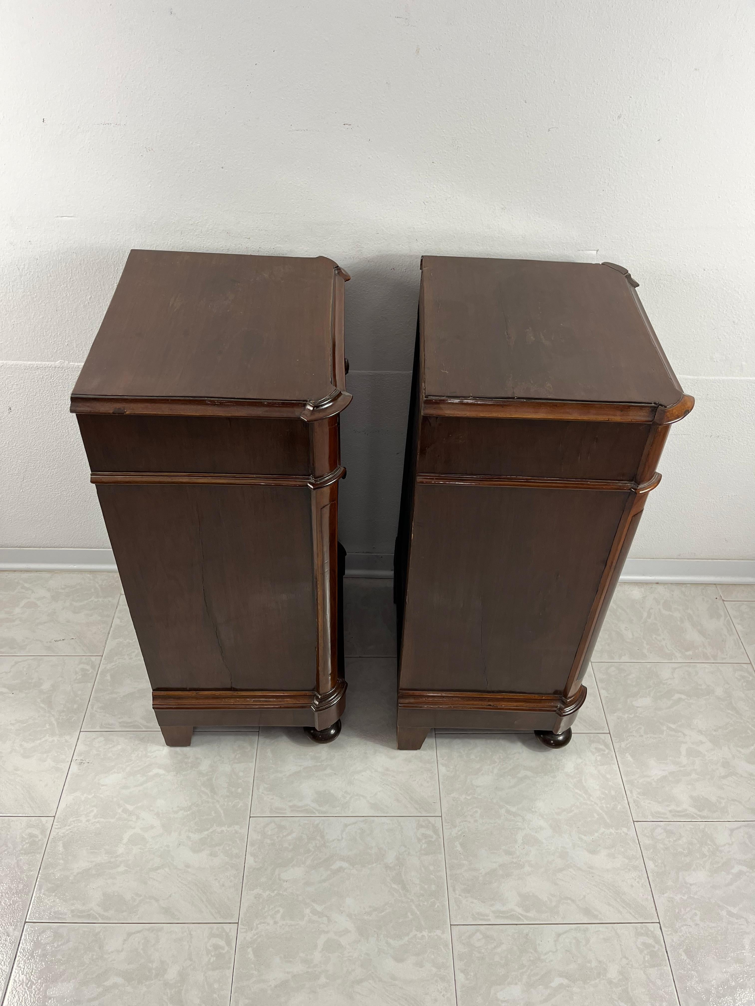 Set Of 2 Mid-Century Italian Bedside Tables, 1930s For Sale 2