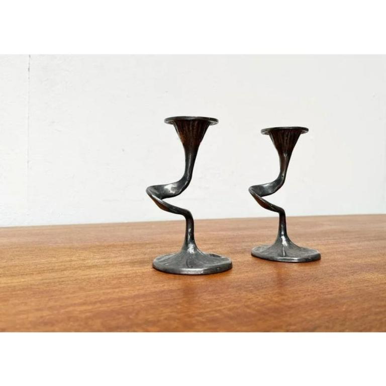 Set of 2 Mid-Century Italian Brutalist Amadeus Series Candleholder, 1960s For Sale 5