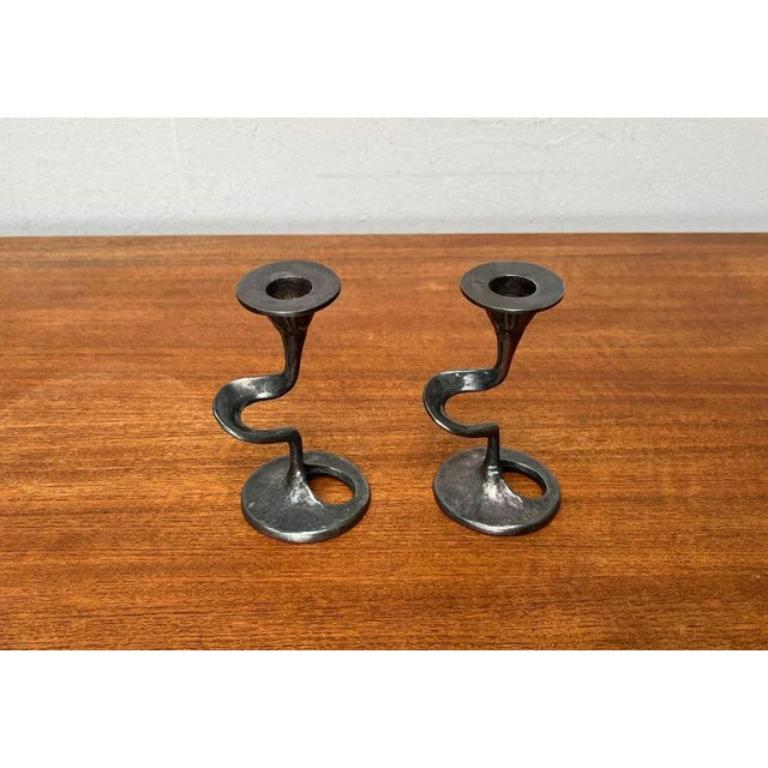 Mid-Century Italian Brutalist Amadeus Series Candleholder by Kurt Jesch for Fratelli Tonini, 1960s, Set of 2, in Very Good conditions. Designed 1960 to 1969 official proof of authenticity such as vintage catalogs, designer records.

Additional