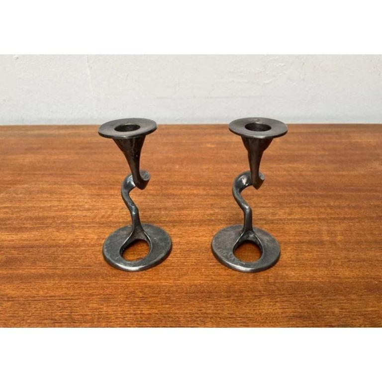 Mid-Century Modern Set of 2 Mid-Century Italian Brutalist Amadeus Series Candleholder, 1960s For Sale
