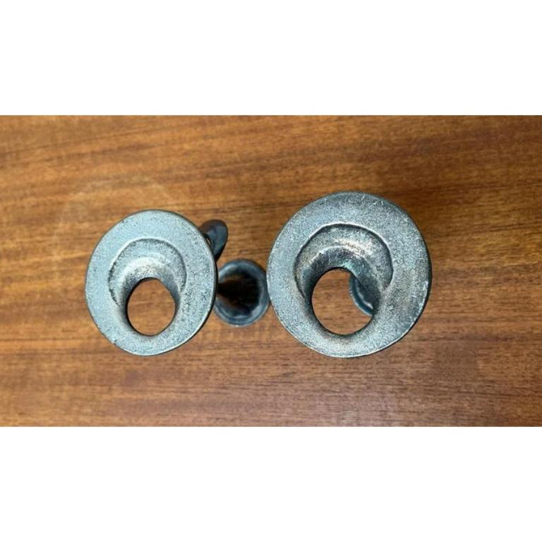 Set of 2 Mid-Century Italian Brutalist Amadeus Series Candleholder, 1960s For Sale 1