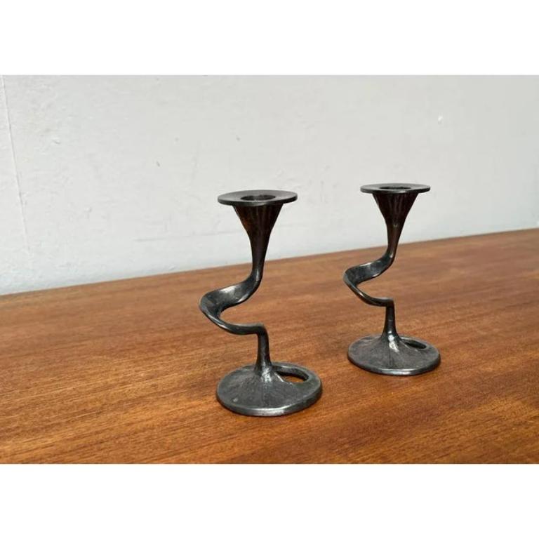 Set of 2 Mid-Century Italian Brutalist Amadeus Series Candleholder, 1960s For Sale 3