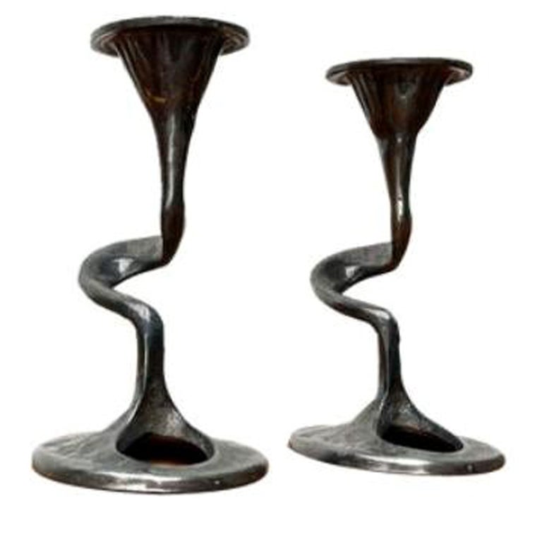 Set of 2 Mid-Century Italian Brutalist Amadeus Series Candleholder, 1960s im Angebot
