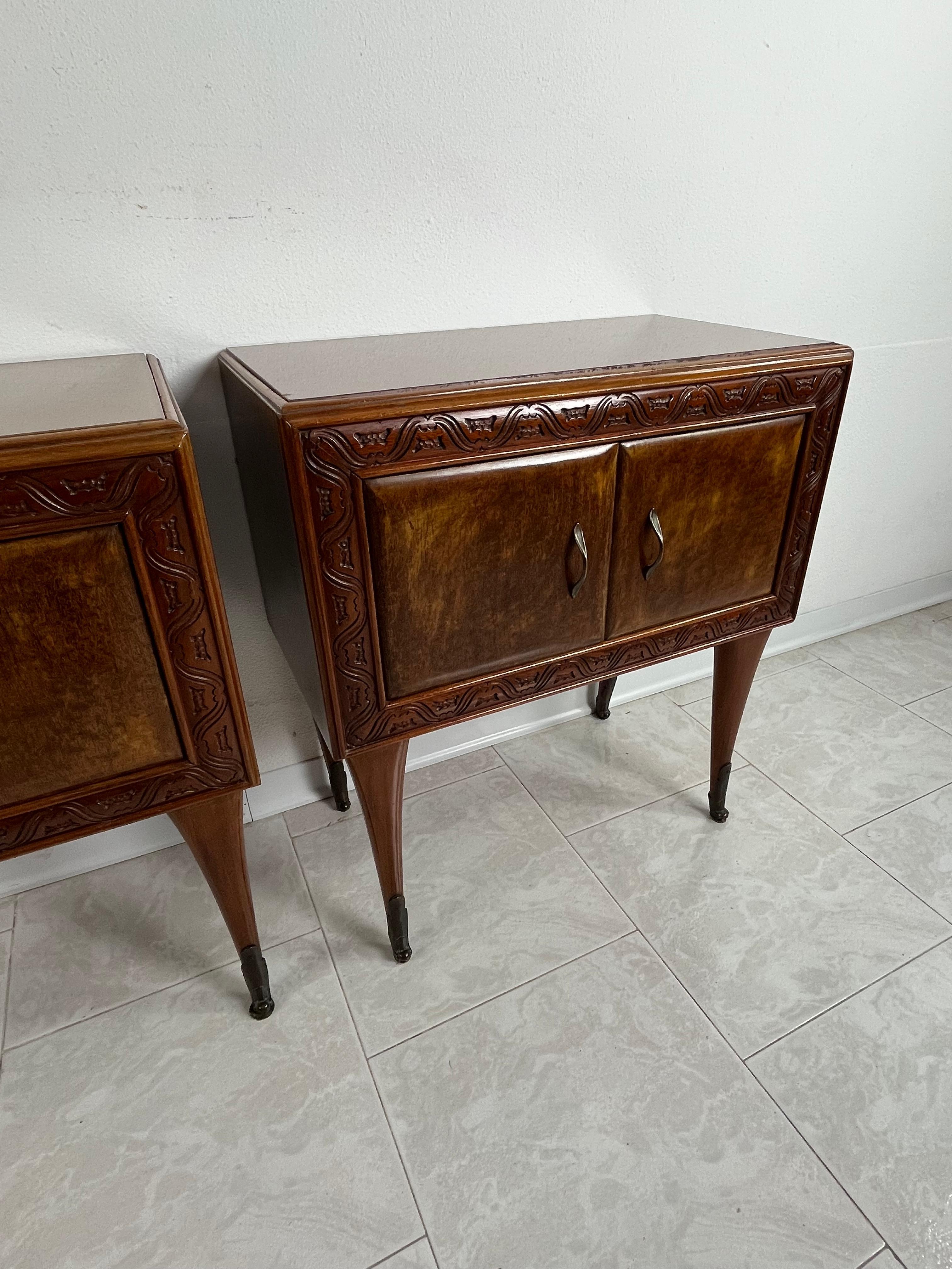 Mid-20th Century Set Of 2 Mid-Century Italian Design 1950s Bedside Tables For Sale