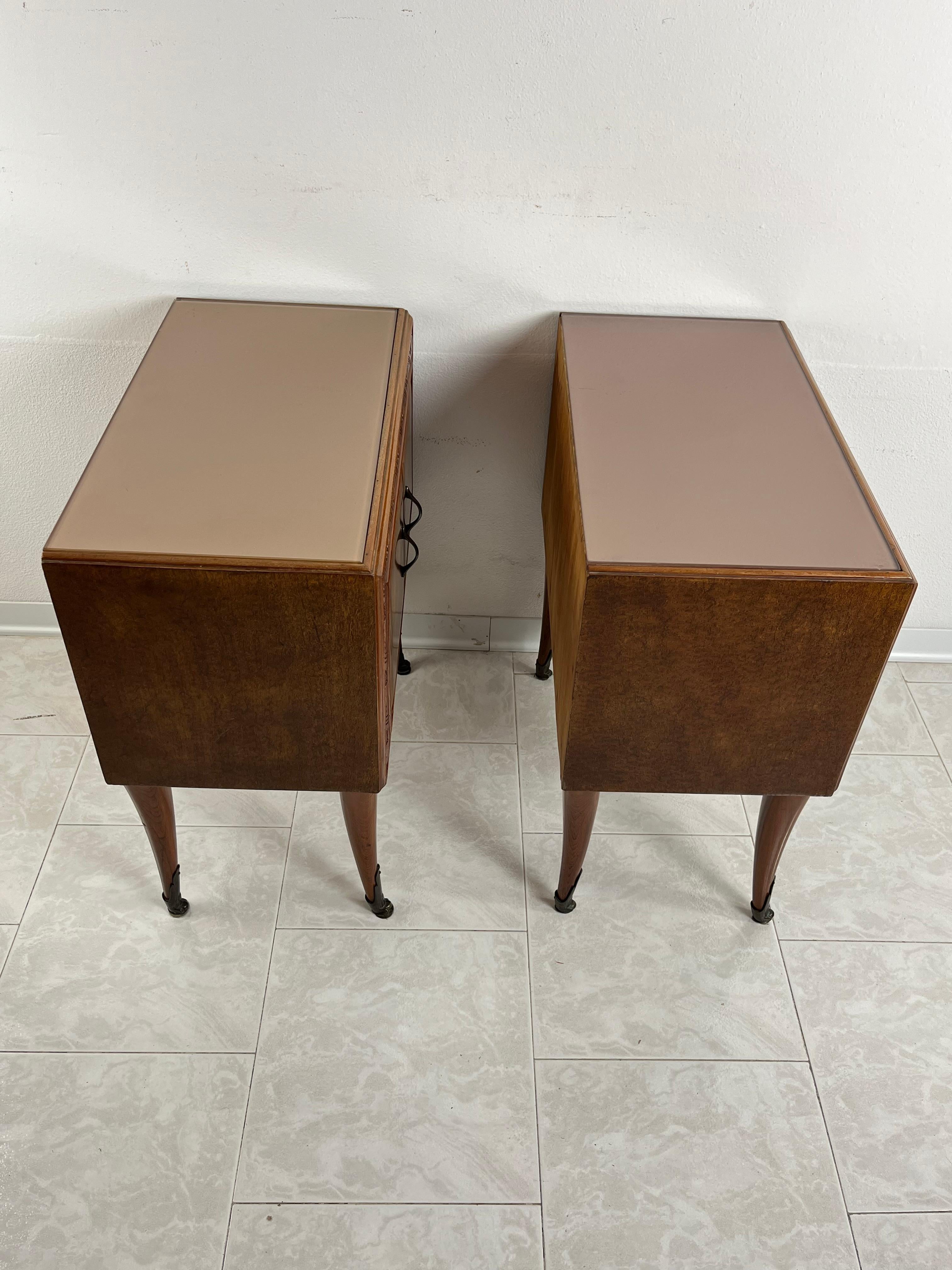 Set Of 2 Mid-Century Italian Design 1950s Bedside Tables For Sale 2