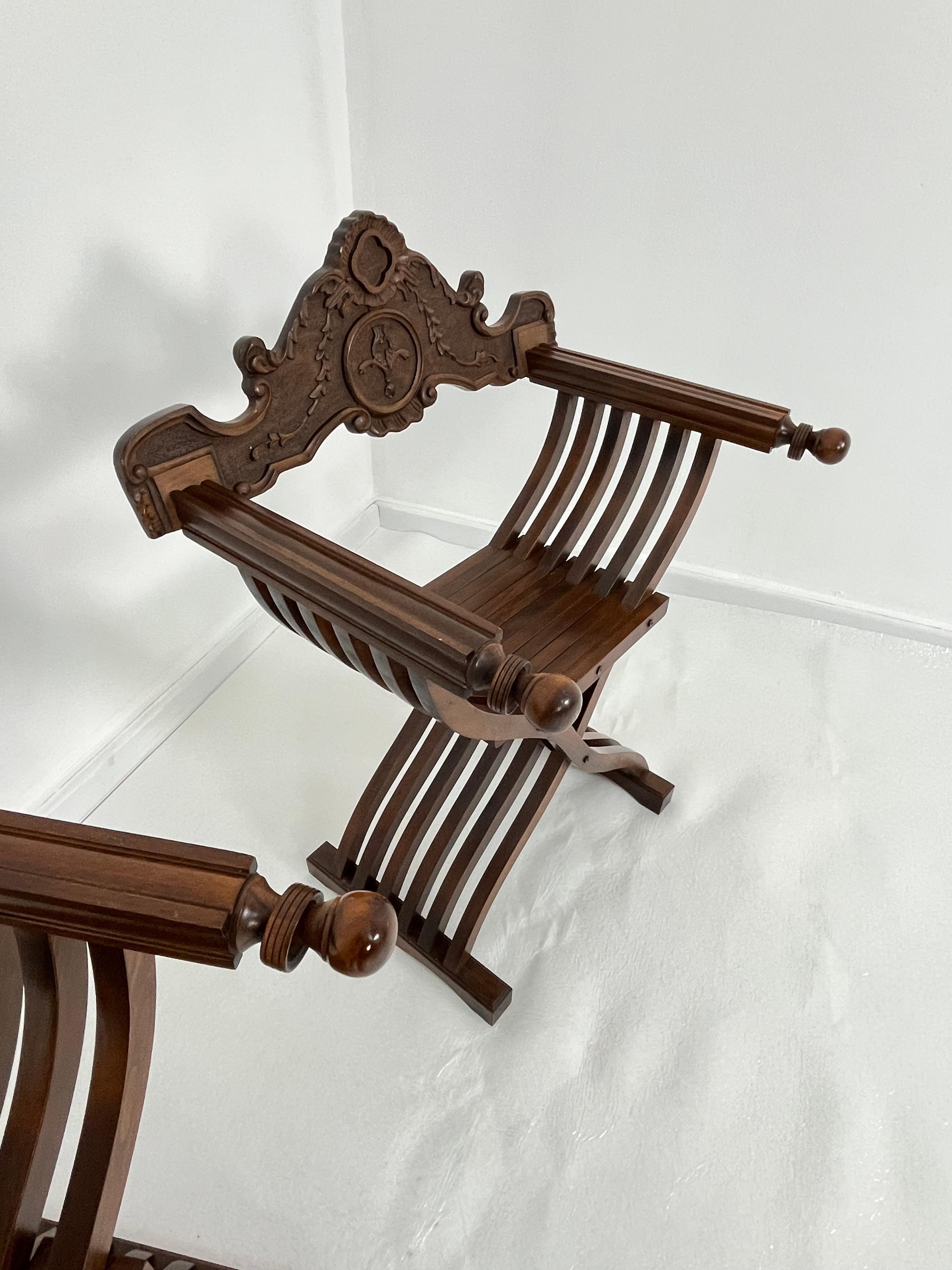 Set Of 2 Mid-Century Italian Folding Chairs Model 