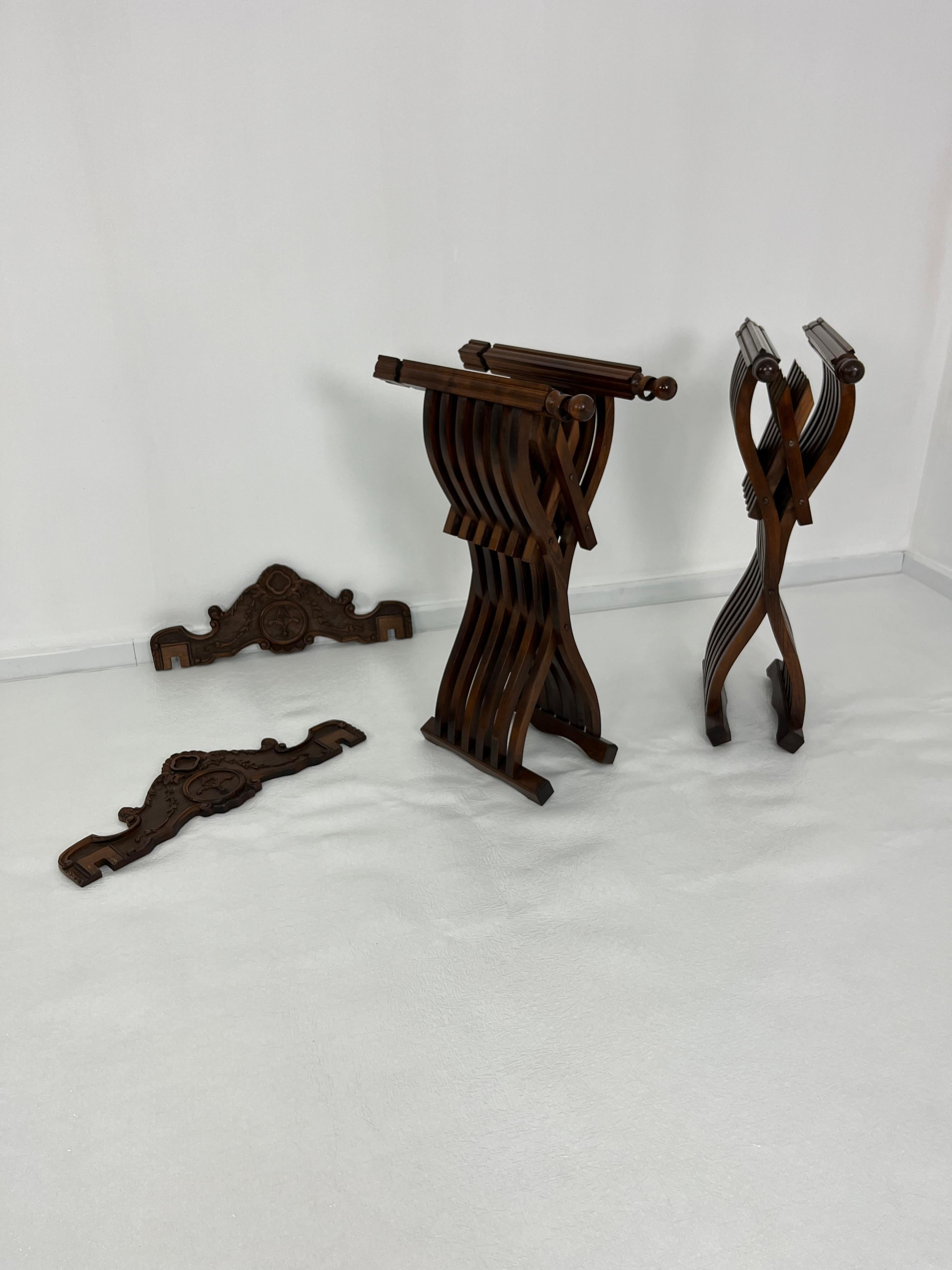 Set of 2 Mid-Century Italian folding chairs model 