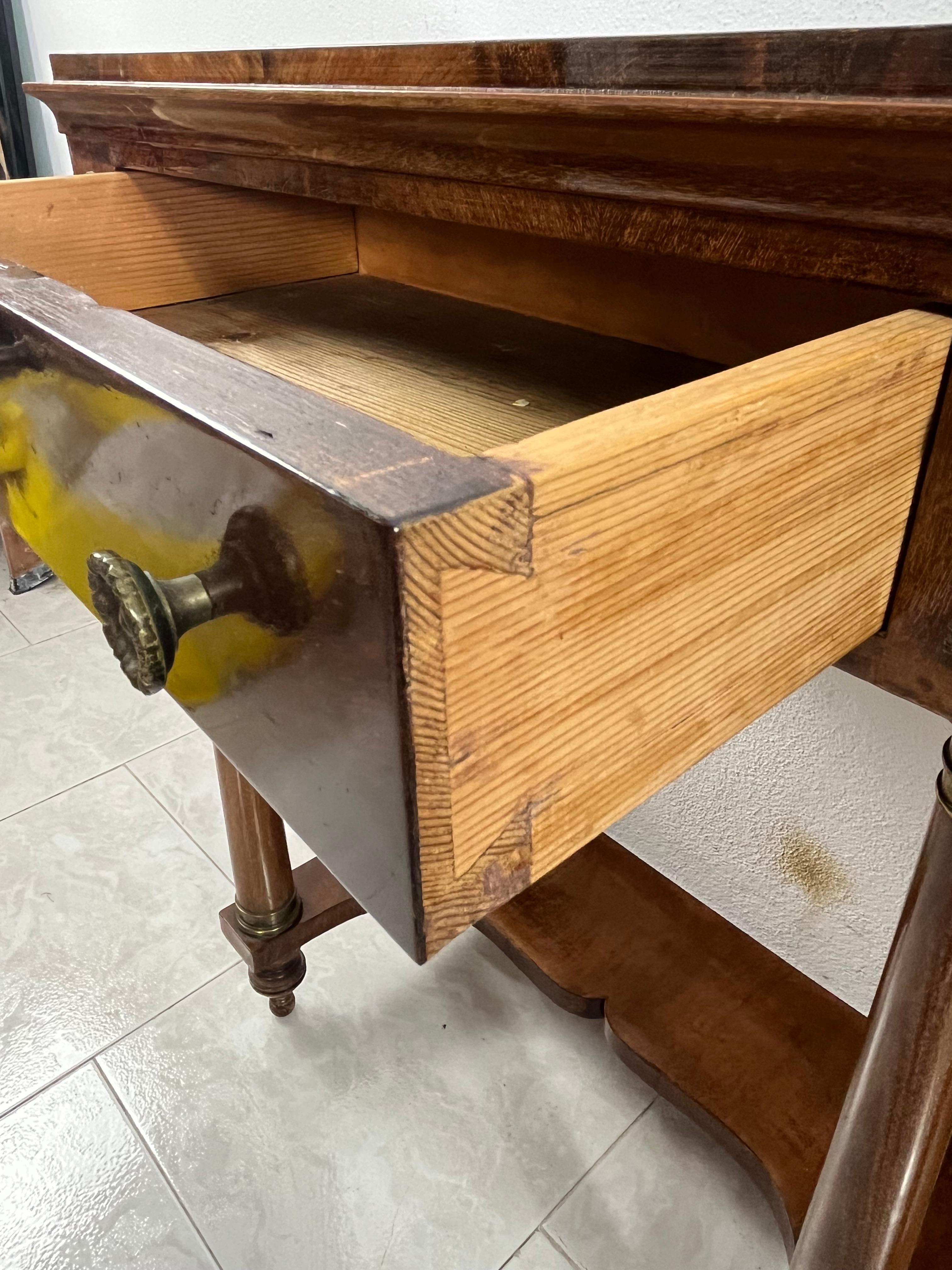 Set of 2 Mid-Century Italian Marble Top Nightstands, 1940s For Sale 9