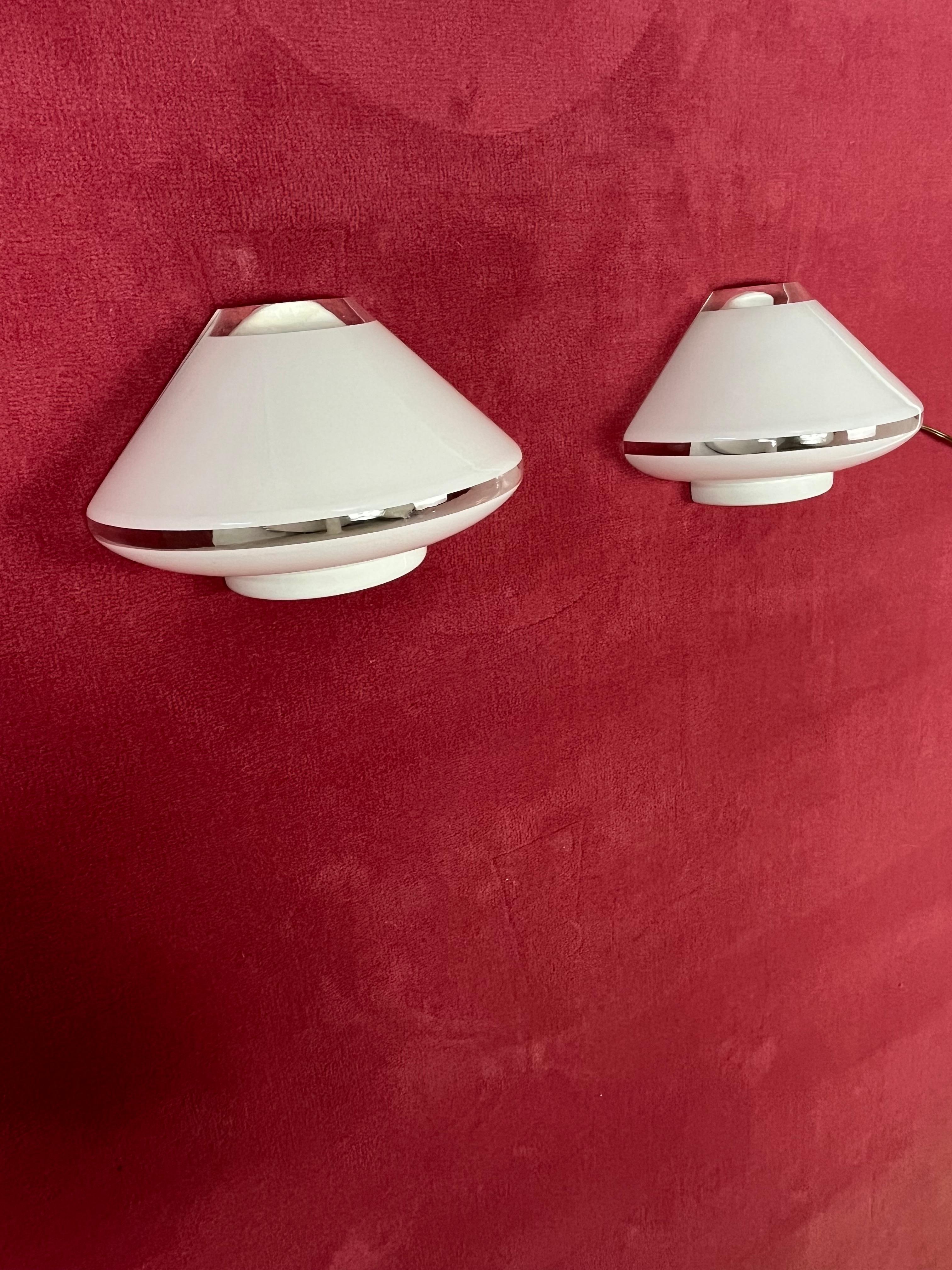 2 Wandlampen aus italienischem Murano-Glas aus der Mitte des Jahrhunderts, 1960er Jahre im Zustand „Gut“ im Angebot in Palermo, IT