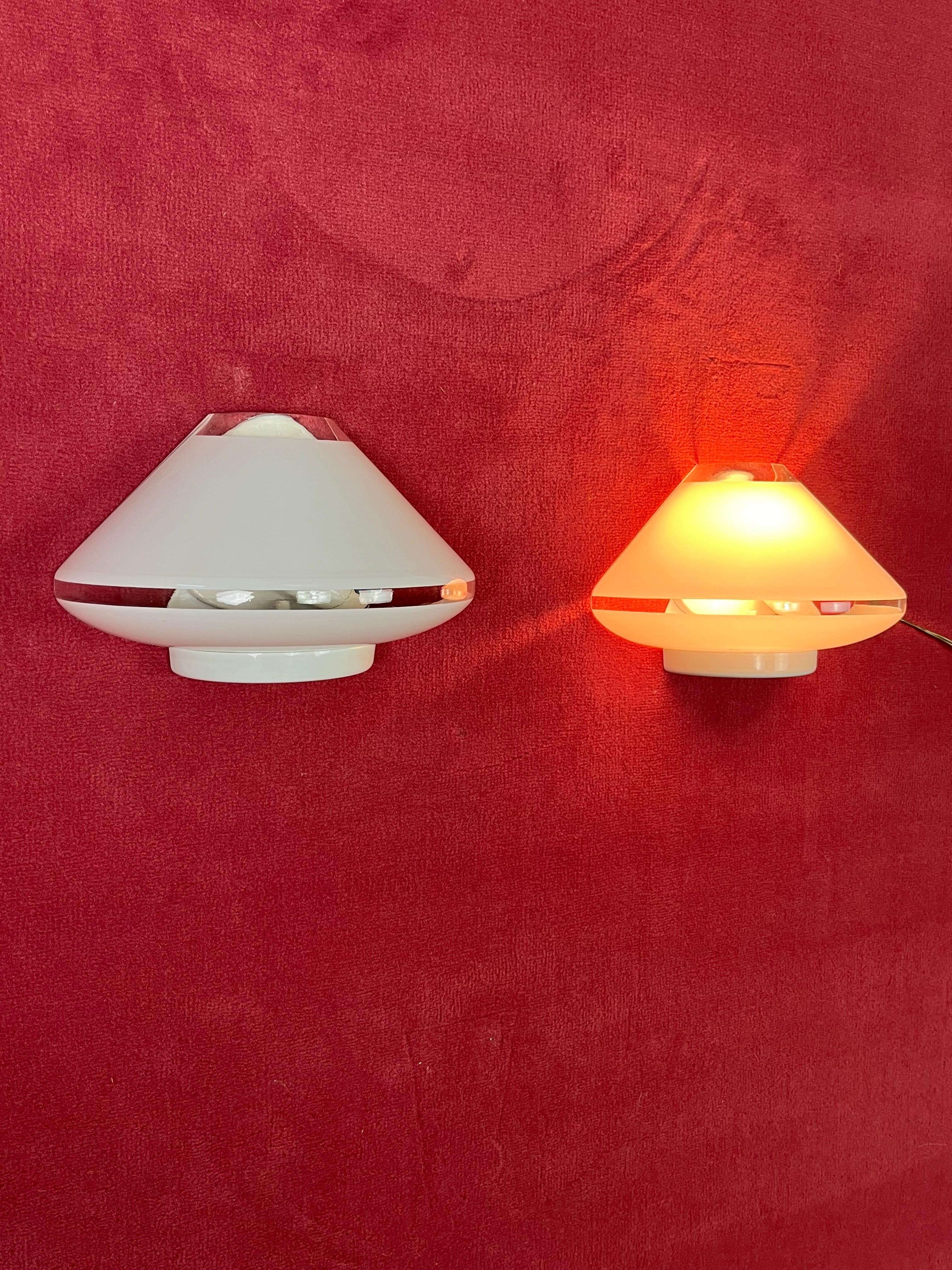 2 Wandlampen aus italienischem Murano-Glas aus der Mitte des Jahrhunderts, 1960er Jahre (Mitte des 20. Jahrhunderts) im Angebot
