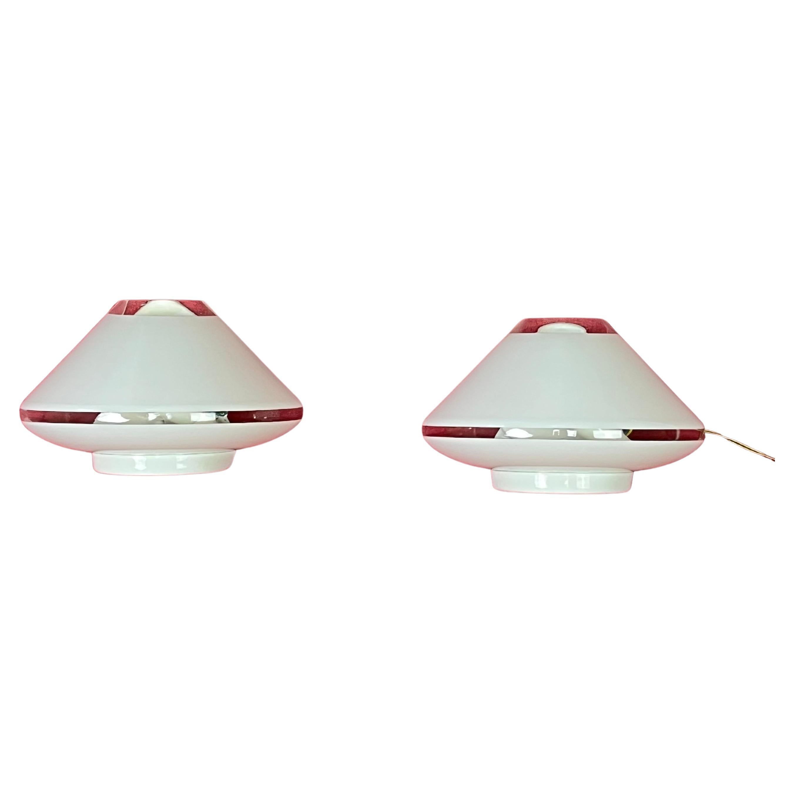 2 Wandlampen aus italienischem Murano-Glas aus der Mitte des Jahrhunderts, 1960er Jahre