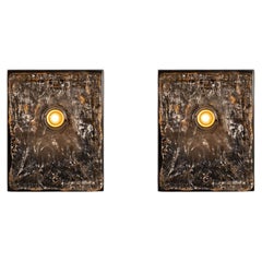 Set of 2 Mid-Century Italian Murano Sculptural Wall Lamps, 1970’s