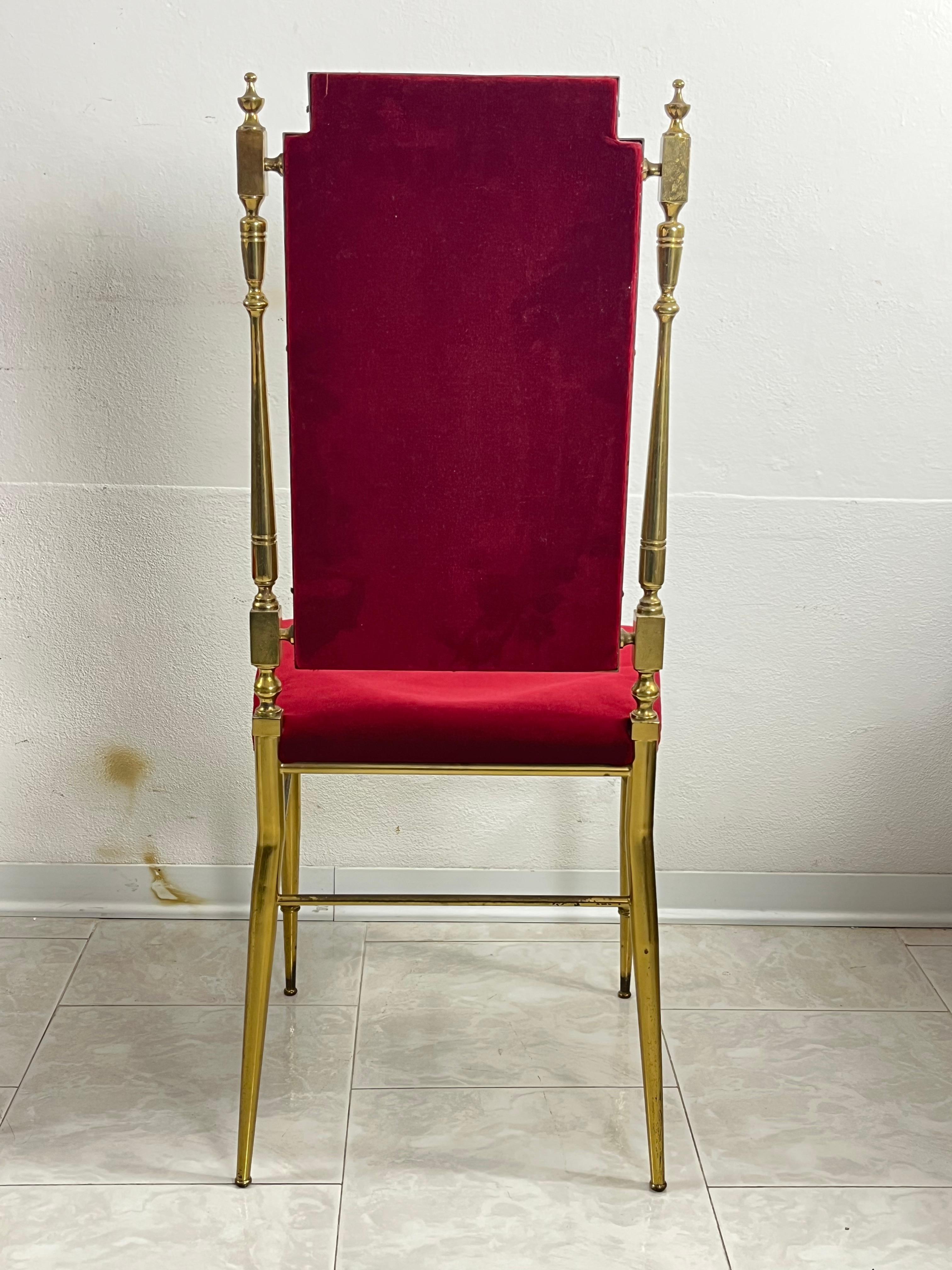 Ottone Set di 2 sedie neoclassiche in ottone della metà del secolo scorso, anni '50 in vendita