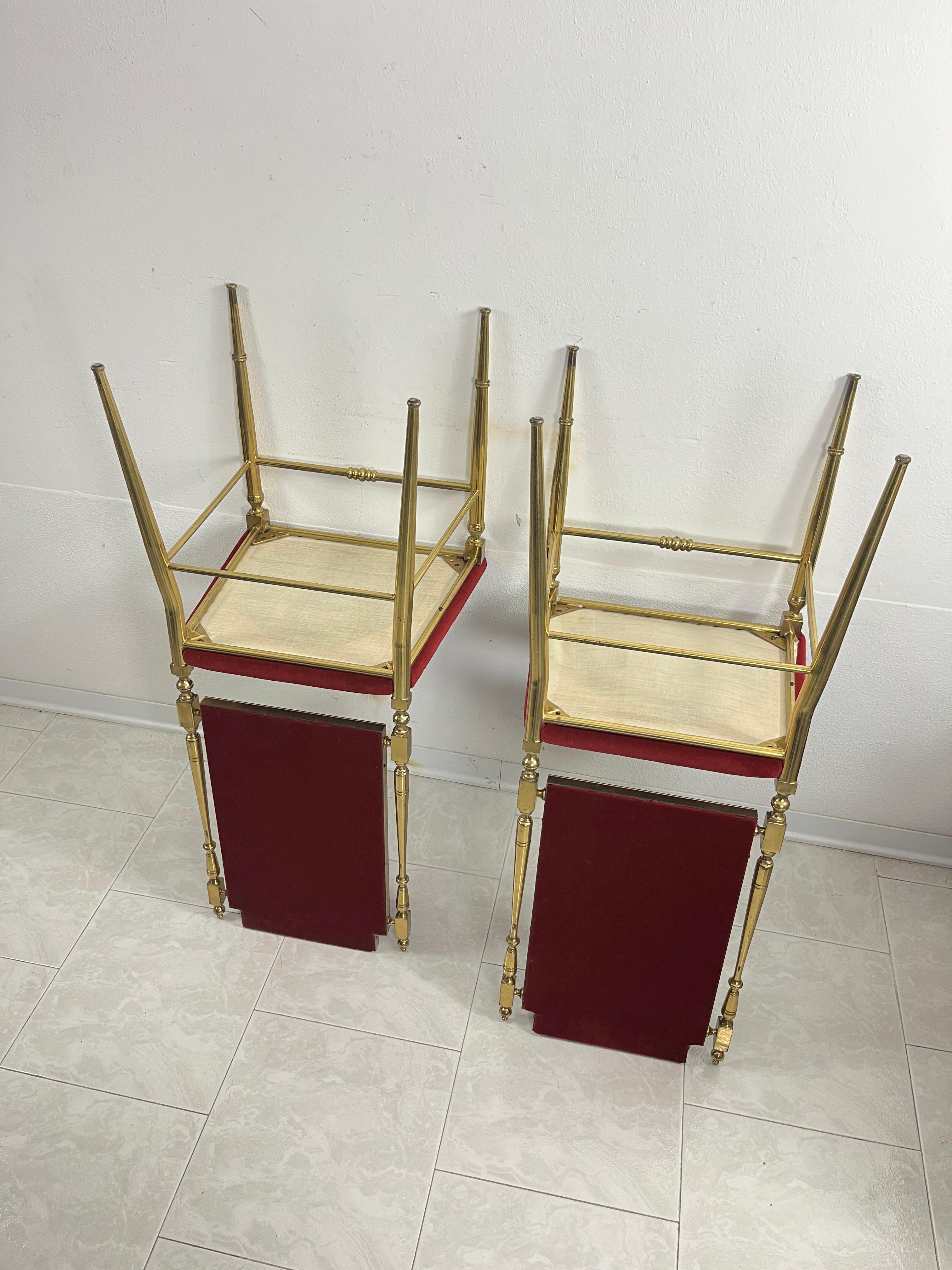 Set di 2 sedie neoclassiche in ottone della metà del secolo scorso, anni '50 in vendita 1