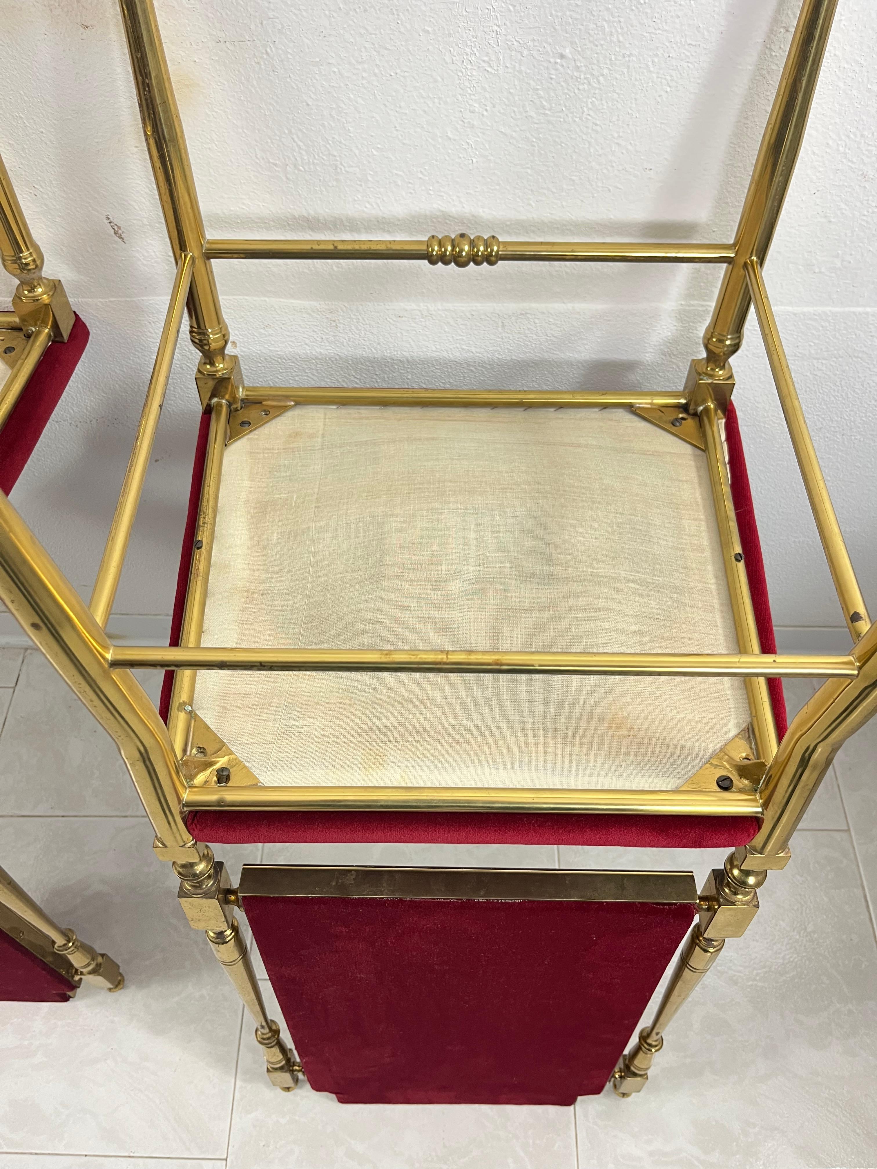 Set di 2 sedie neoclassiche in ottone della metà del secolo scorso, anni '50 in vendita 2