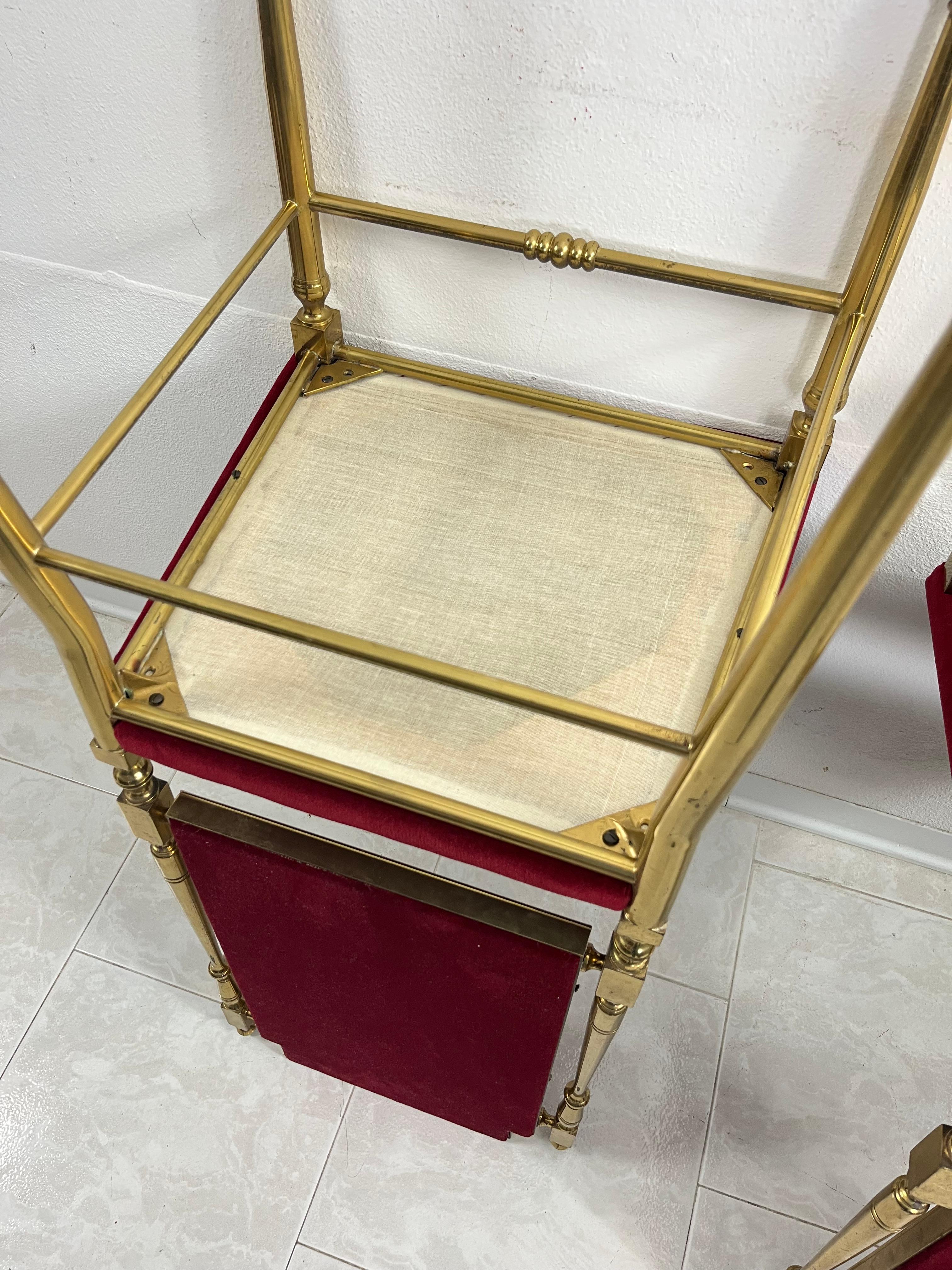 Set di 2 sedie neoclassiche in ottone della metà del secolo scorso, anni '50 in vendita 3