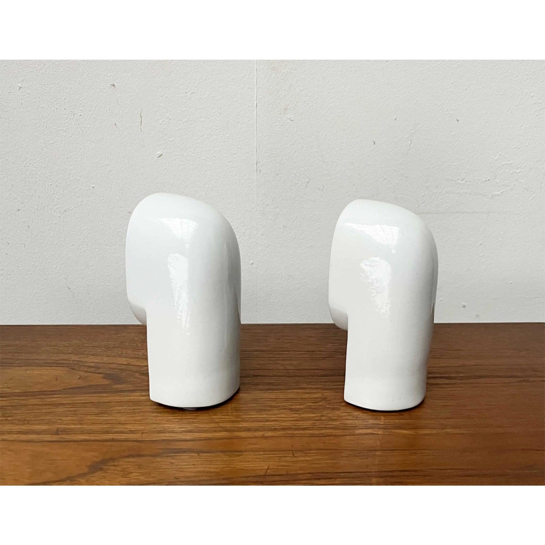 Mid-Century Modern Ensemble de 2 appliques en céramique de l'ère Space du milieu du siècle dernier, 1970 en vente