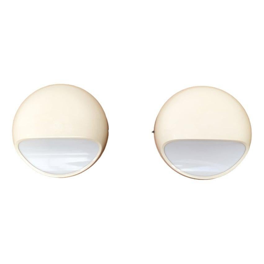 Set of 2 Mid-Century Italian Space Age Wall Lamps by Gerd Lange for Kartell, 60s