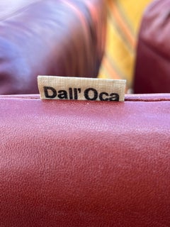 Set di 2 poltrone in pelle di metà secolo Dall'Oca design italiano anni '70