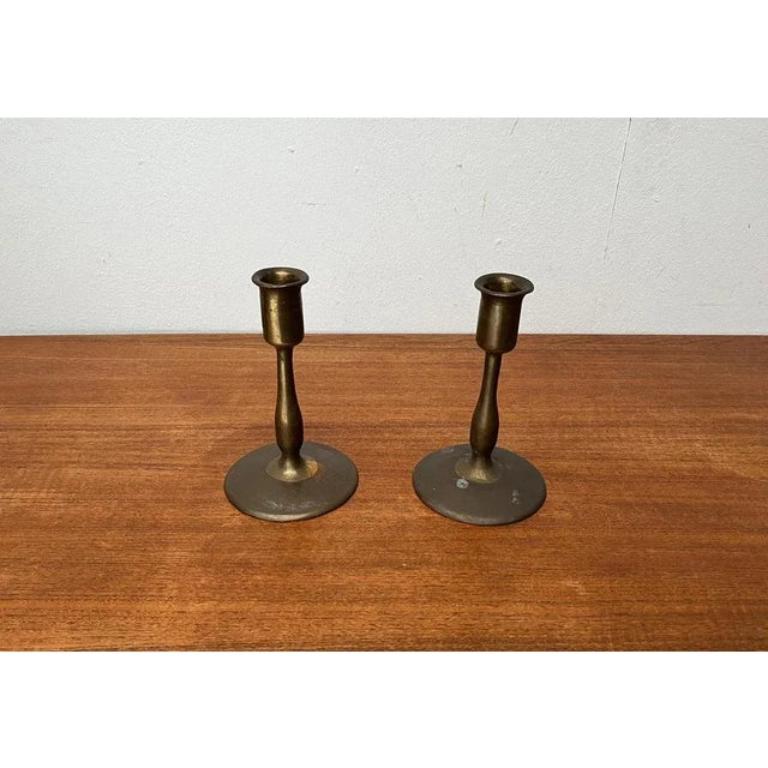 Mid-Century moderno Set di 2 portacandele in metallo di metà secolo, anni '60 in vendita