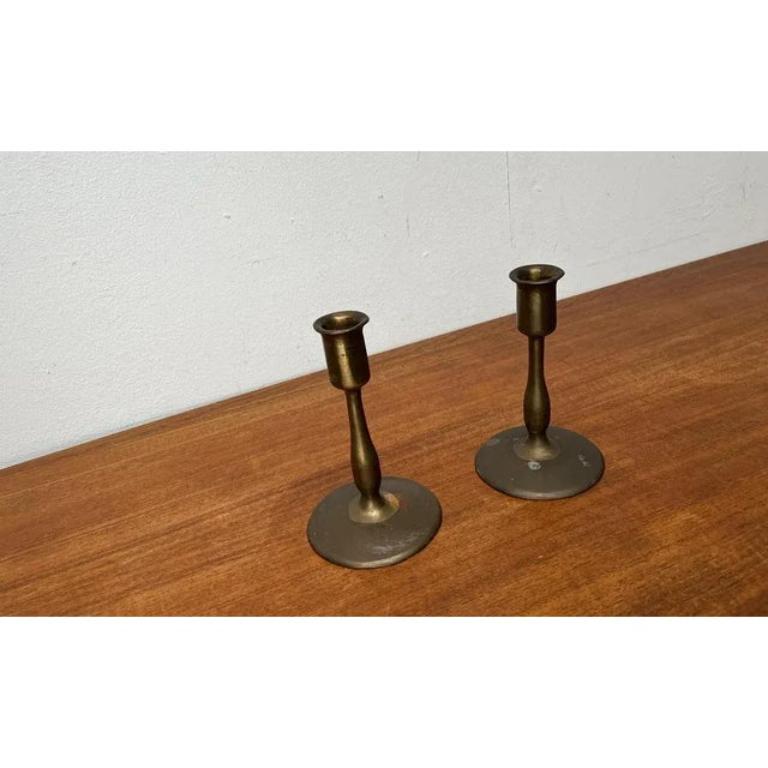 Set di 2 portacandele in metallo di metà secolo, anni '60 in vendita 2