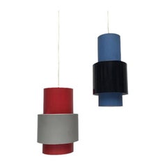 Set of 2 Mid-Century Metal Pendant Lamps