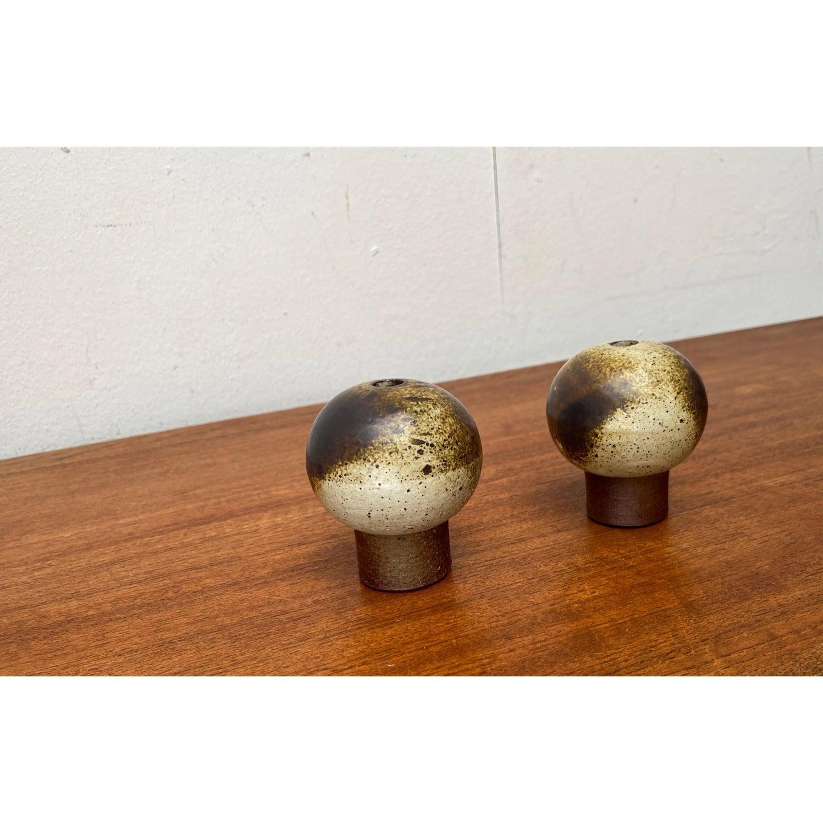 Set of 2 Mid-Century Minimalist Danish Studio Pottery Vase, 1960s For Sale 5