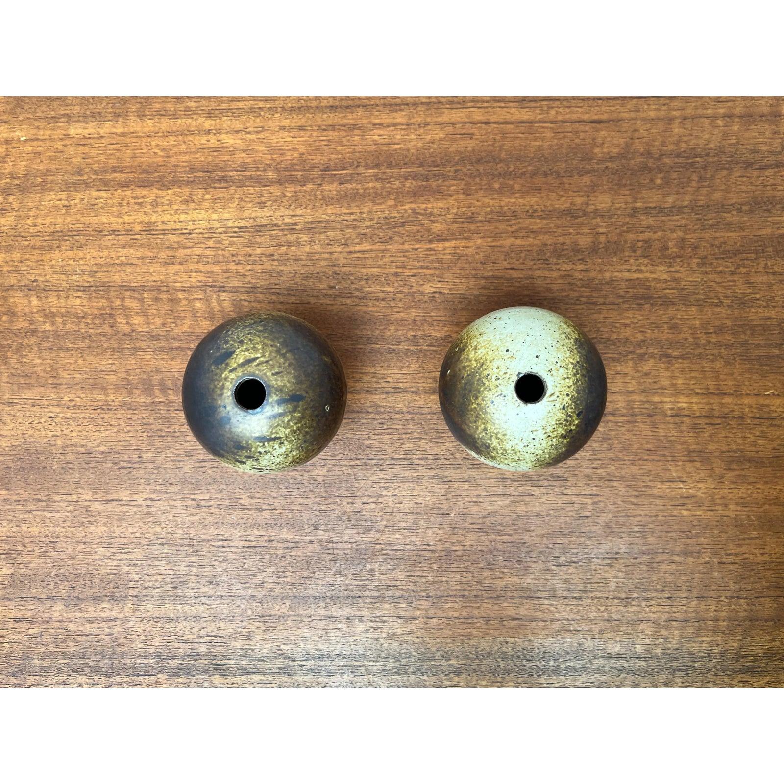 Mid-Century Modern Set of 2 Mid-Century Minimalist Danish Studio Pottery Vase, 1960s For Sale