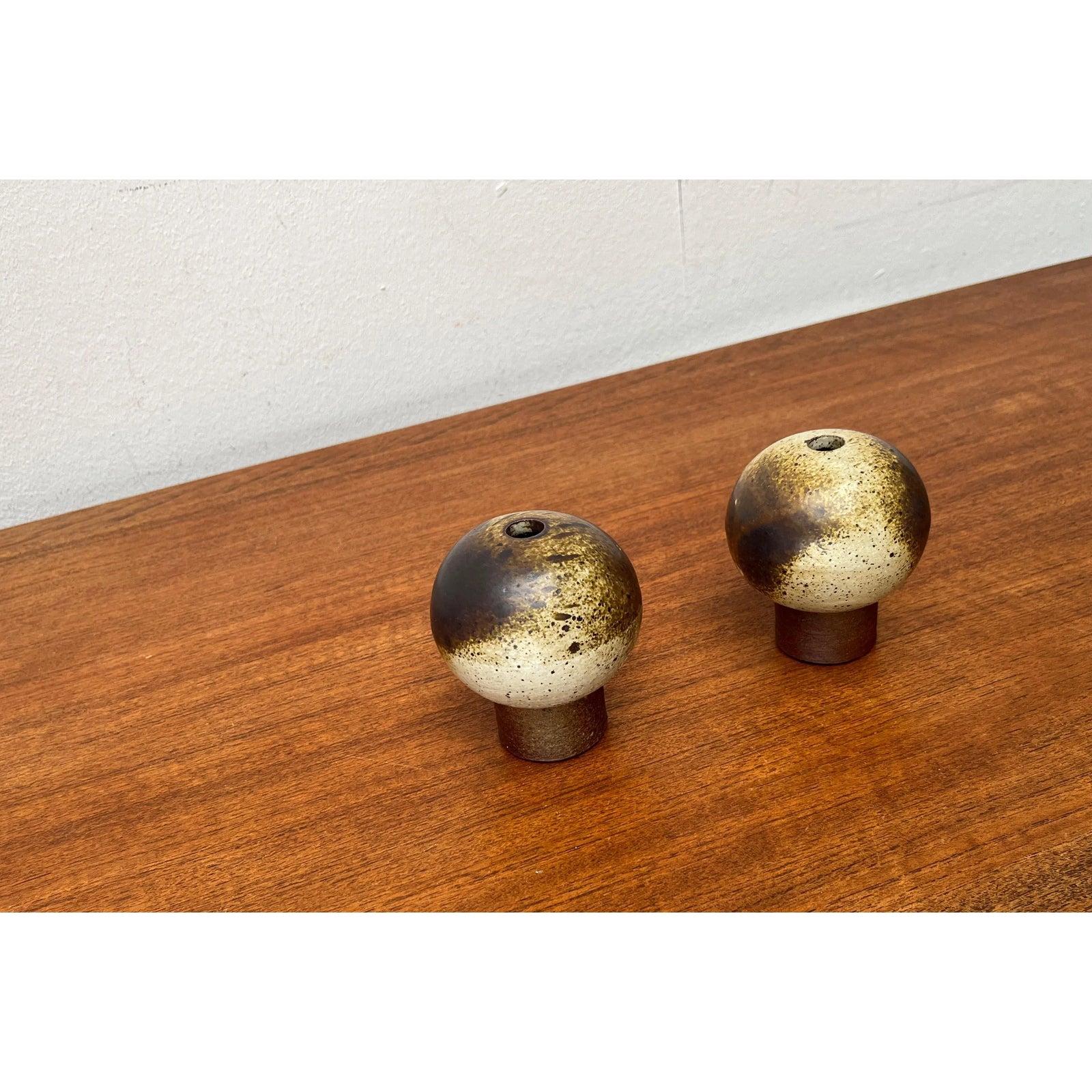 Set of 2 Mid-Century Minimalist Danish Studio Pottery Vase, 1960s In Excellent Condition For Sale In Hamburg, DE