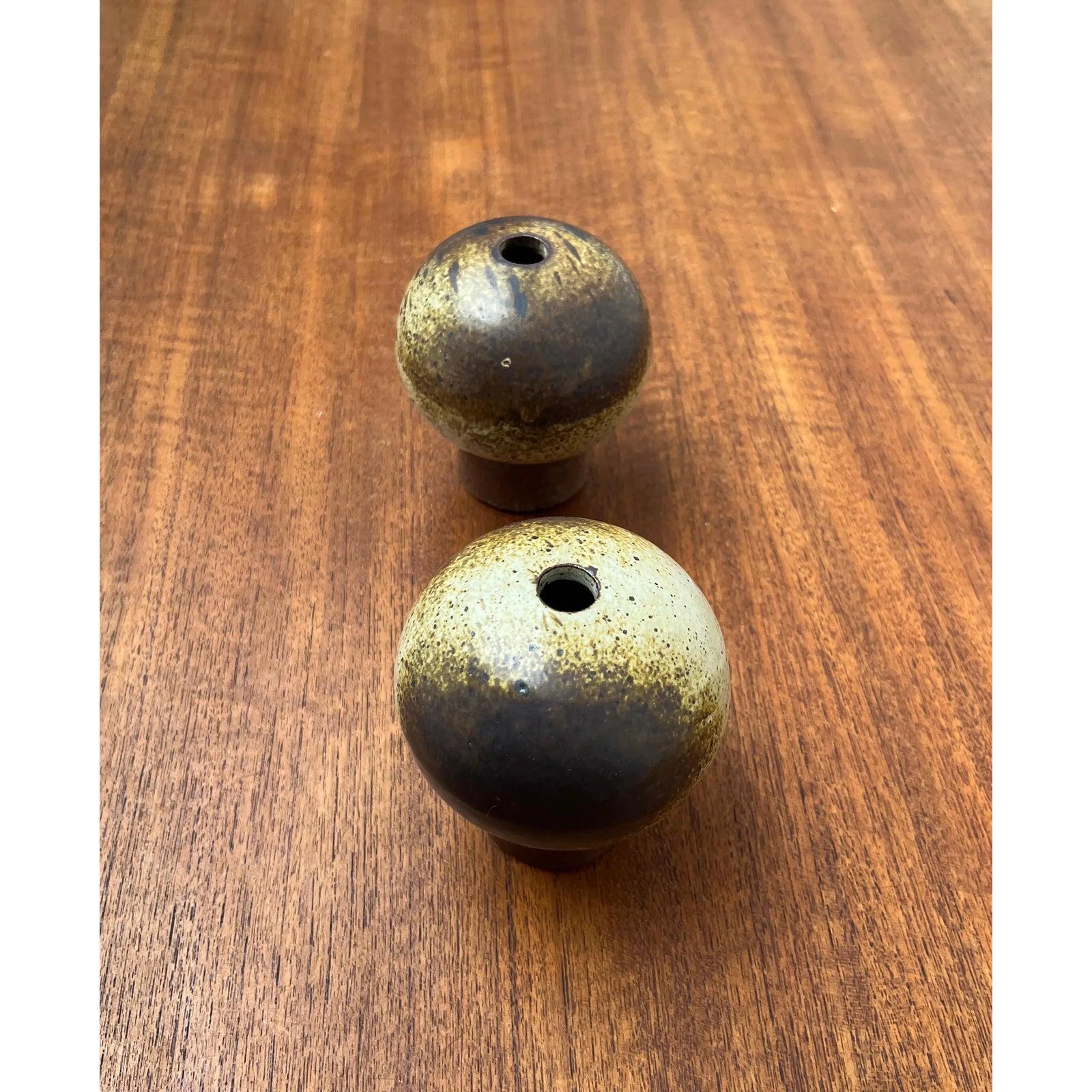 20th Century Set of 2 Mid-Century Minimalist Danish Studio Pottery Vase, 1960s For Sale