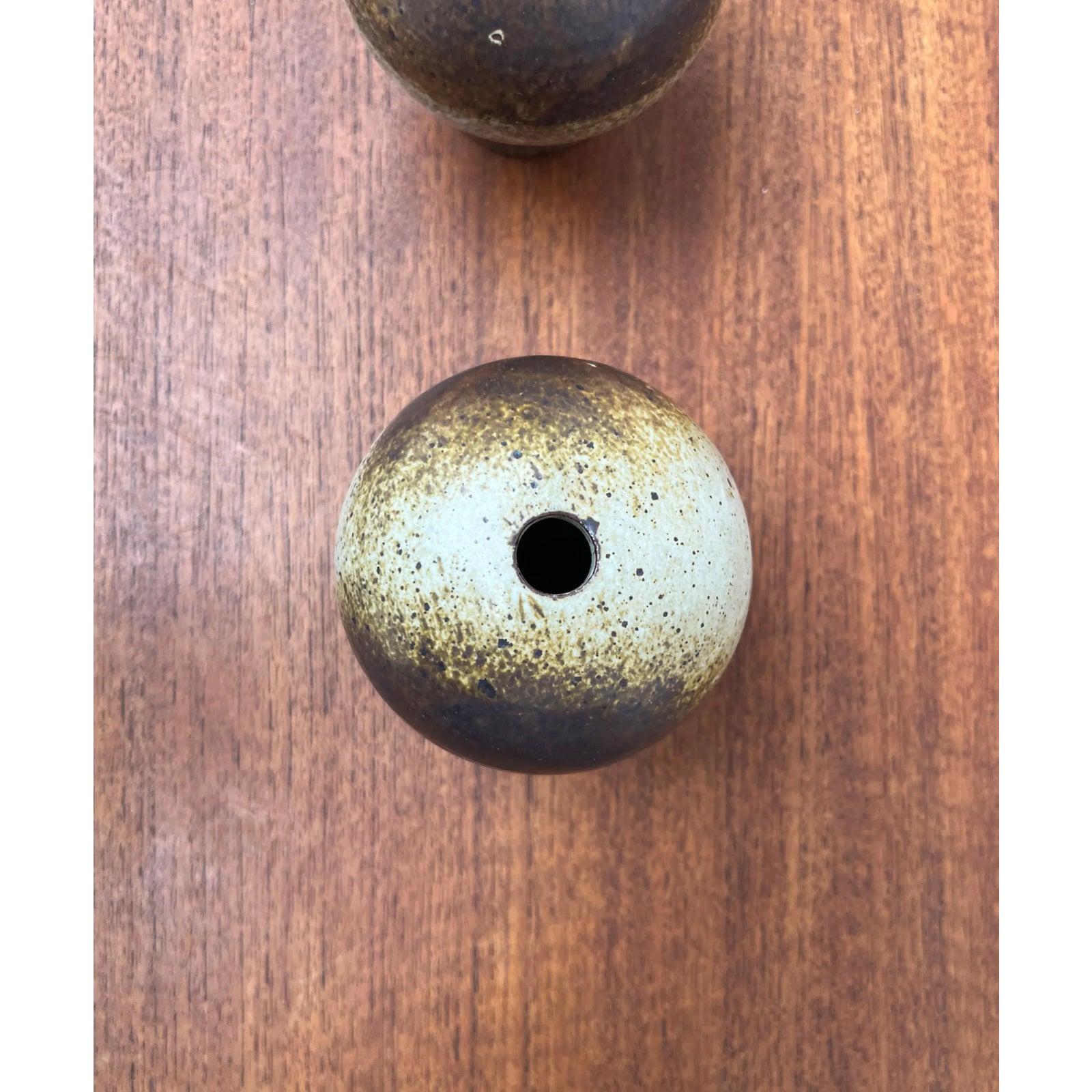Set of 2 Mid-Century Minimalist Danish Studio Pottery Vase, 1960s For Sale 2