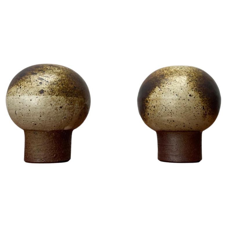 Set di 2 vasi di Studio Pottery danese minimalista di metà secolo, anni '60