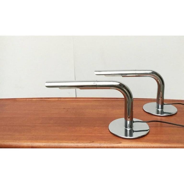 Set of 2 Mid-Century Minimalist Gulp Table Lamps by Ingo Maurer, 1960s In Excellent Condition For Sale In Hamburg, DE