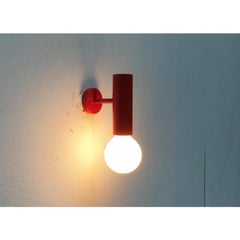 Set of 2 Mid-Century Minimalist Red Wall Lamp, 1960s