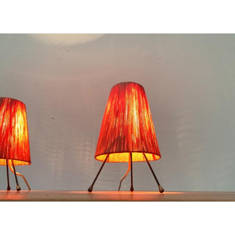 Set of 2 Mid-Century Minimalist Tripod Table Lamps, 1960s In Excellent Condition For Sale In Hamburg, DE