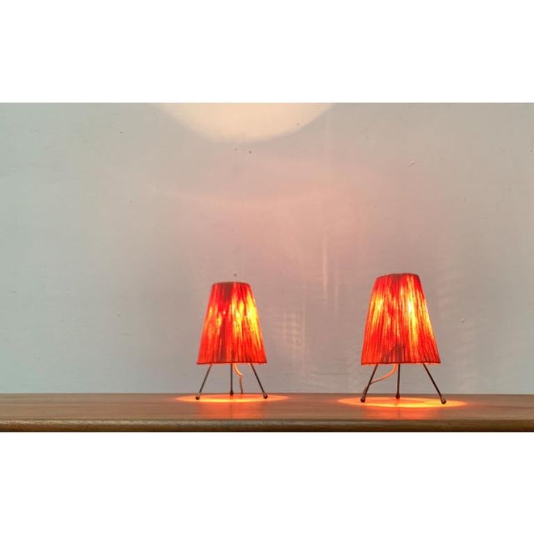 20th Century Set of 2 Mid-Century Minimalist Tripod Table Lamps, 1960s For Sale