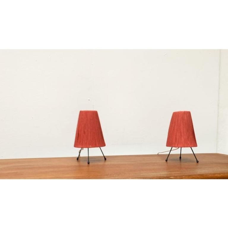 Set of 2 Mid-Century Minimalist Tripod Table Lamps, 1960s For Sale 2